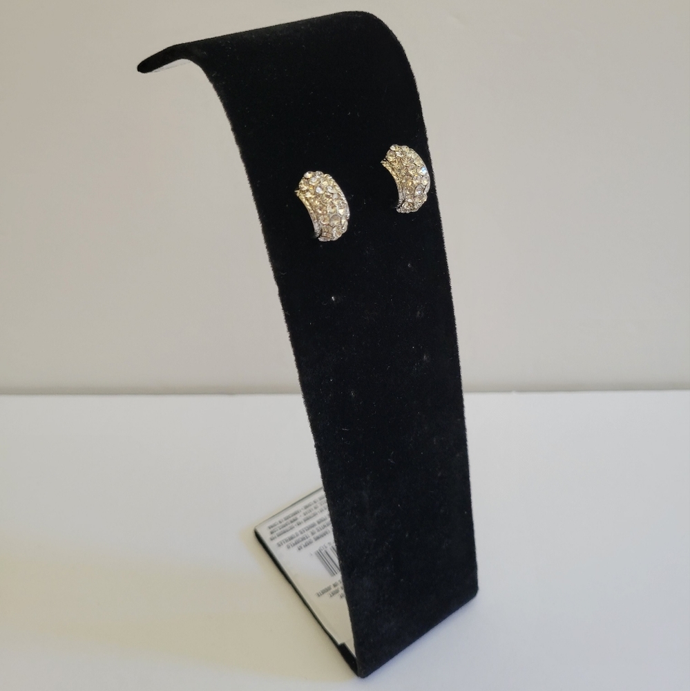 Women's Gold Plated Rhinestone Stud Earrings